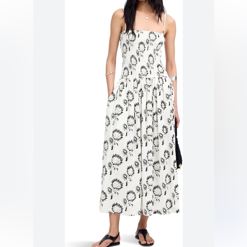 Madewell Floral Black and White Cotton Women's Maxi Dress M NWT NV462